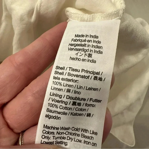 J. Crew Women's Ivory 100% Linen Pull-On Shorts with Pockets Size 1X GUC - Picture 4 of 7